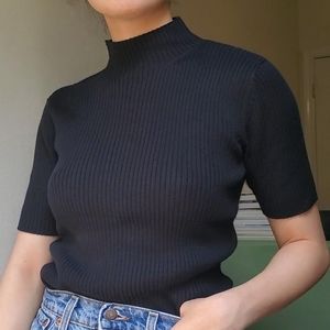 Black ribbed turtleneck